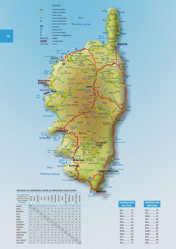 Carte Corse détaillée