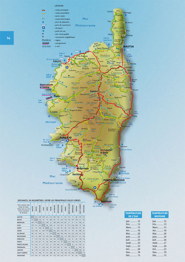 Carte De La Corse La corse travel